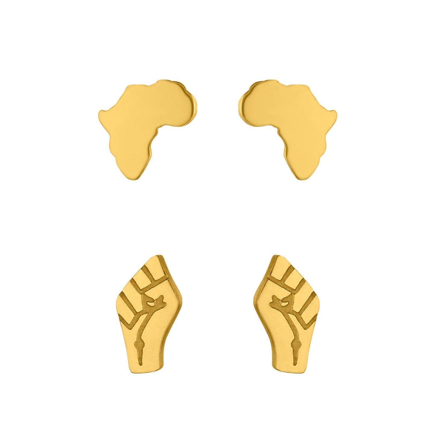 Mini Bundle - Africa and Raised Fist Stud Earrings