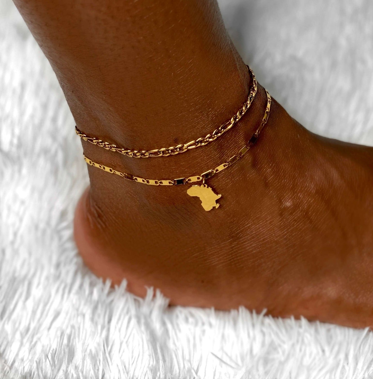 Bracelet de cheville double Afrique