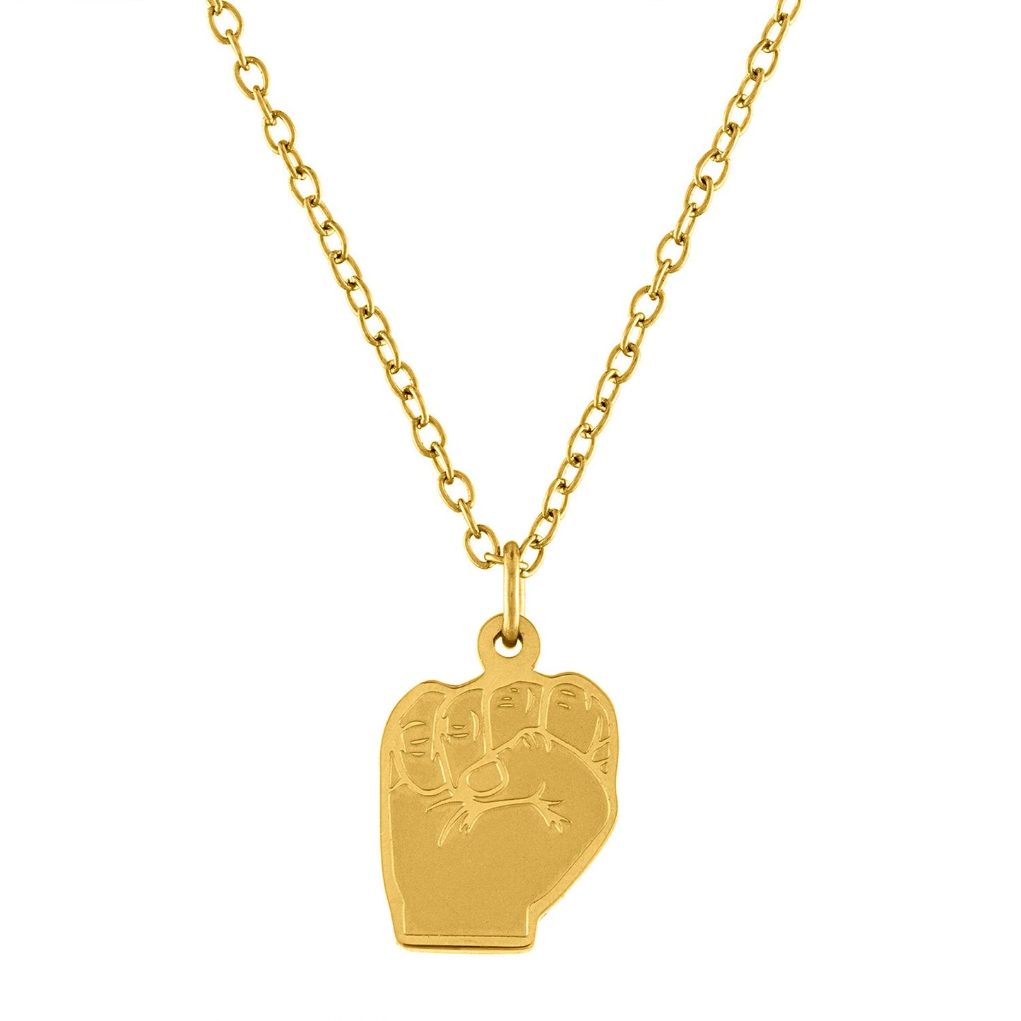 Minimal Raised Fist Necklace