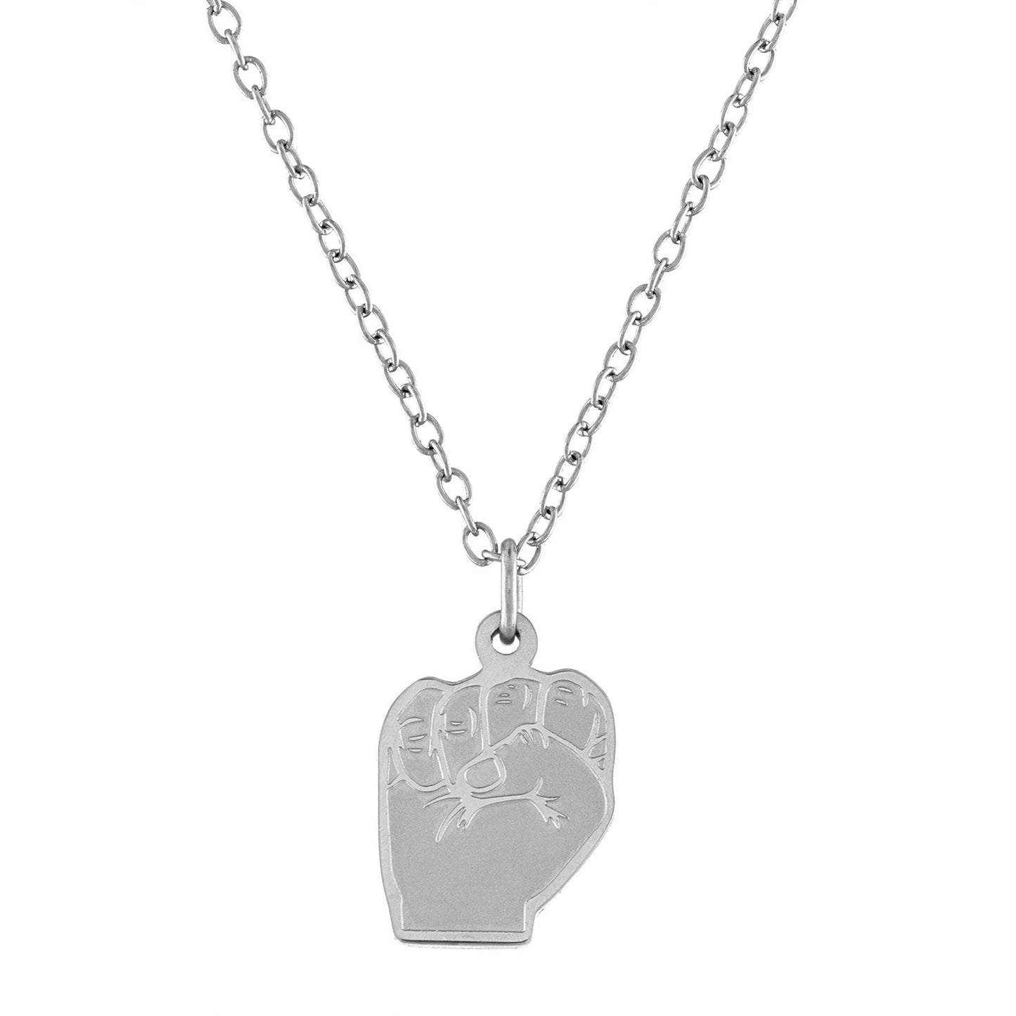 Minimal Raised Fist Necklace