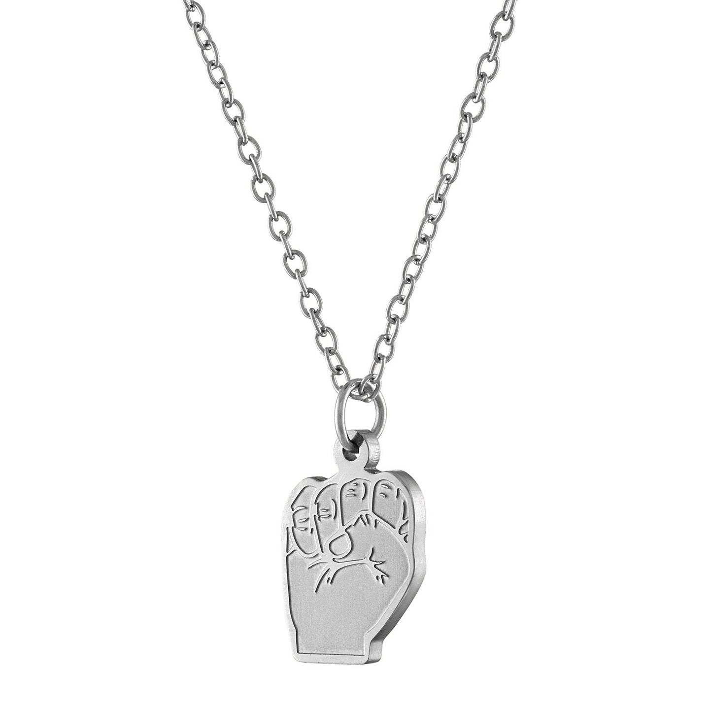 Minimal Raised Fist Necklace